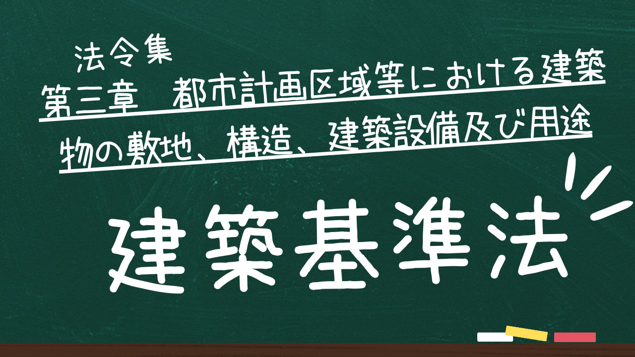 建築基準法　第三章　都市計画区域等における建築物の敷地、構造、建築設備及び用途